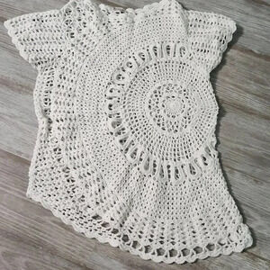 Chico's White Crochet Blouse